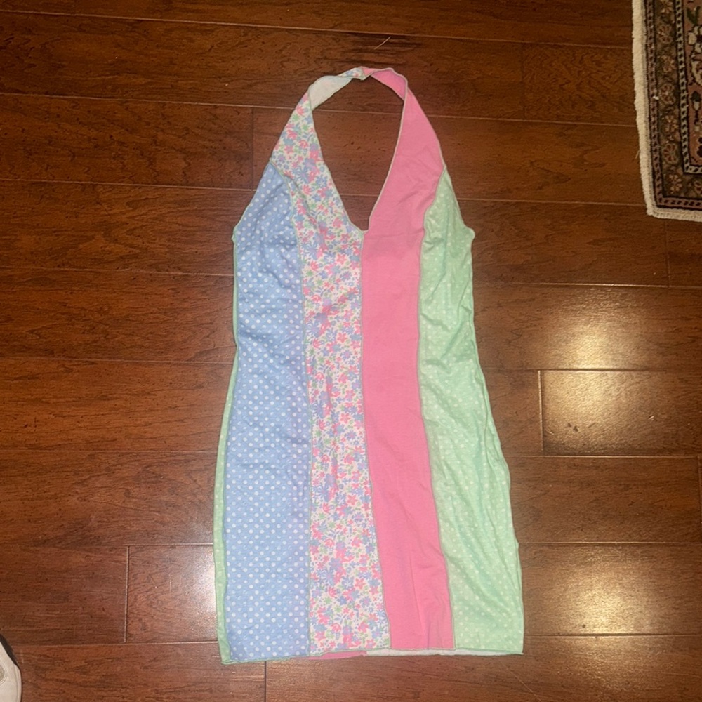 Colorful Halter Dress